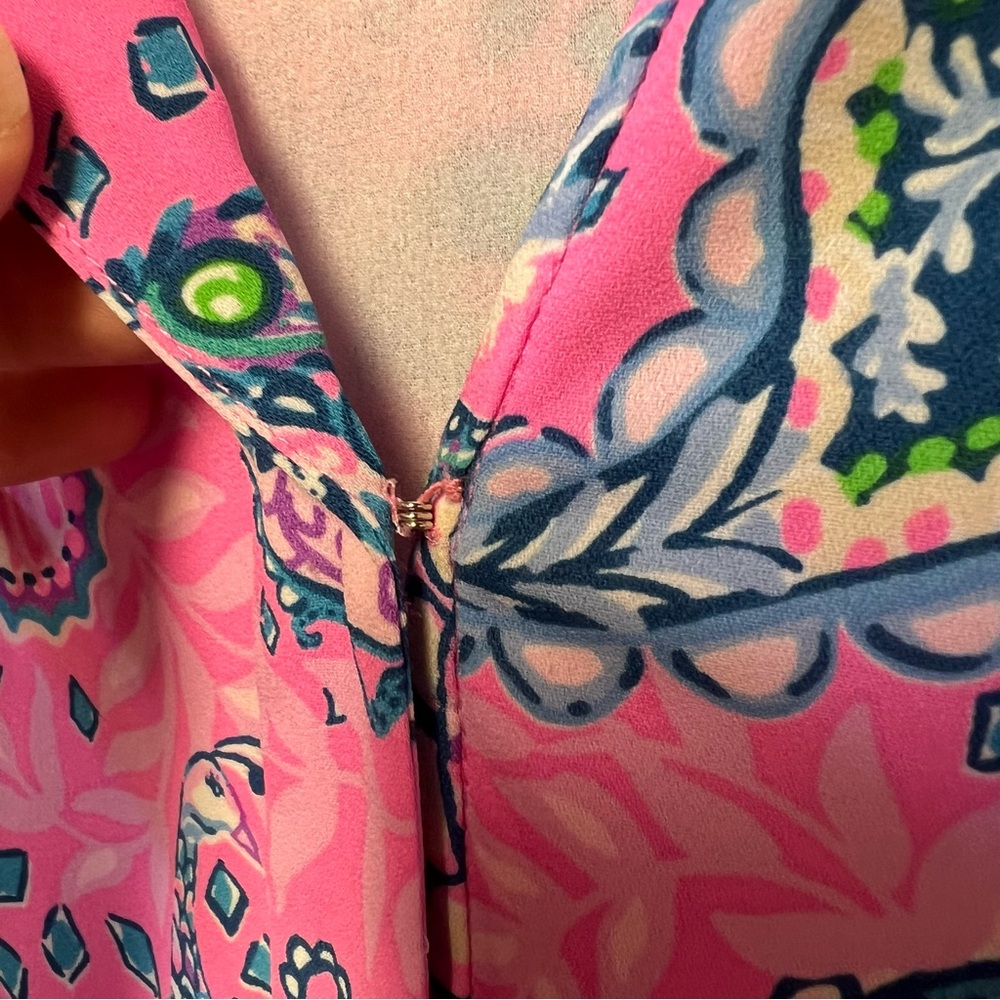Lilly Pulitzer Pink Paisley Tiered Dress XL - Picture 4 of 8